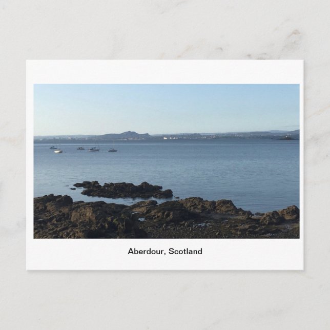 Postal Aberdour, Escocia - Agua y rocas (Anverso)