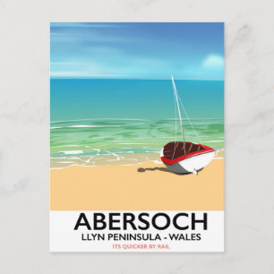 Postal Abersoch, poster de vacaciones de Llyn Peninsula W