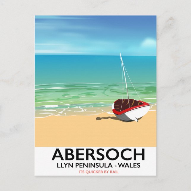 Postal Abersoch, poster de vacaciones de Llyn Peninsula W (Anverso)