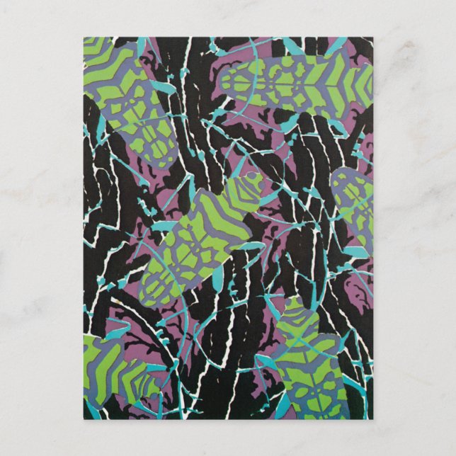 Postal Abetos de pochoir de jazz de estilo Art Déco de ép (Anverso)