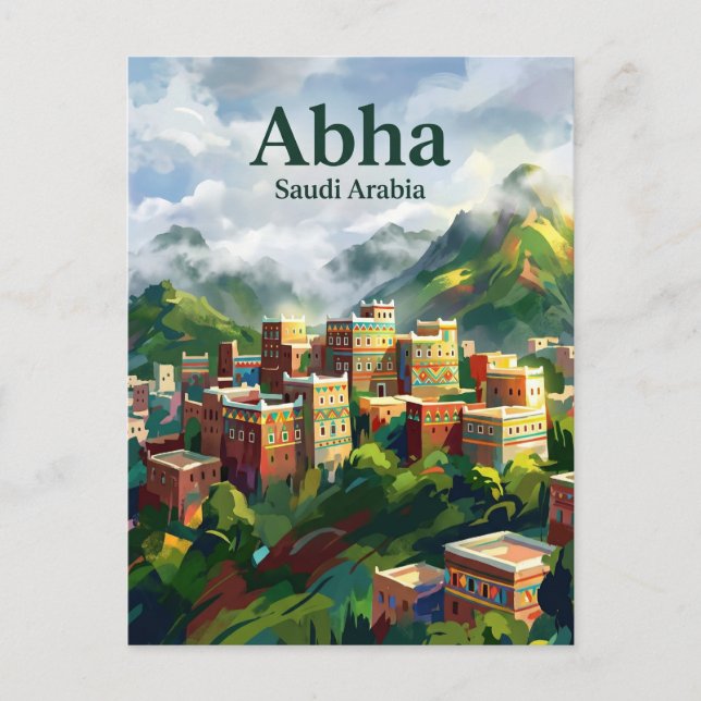 Postal Abha Arabia Saudita (Anverso)