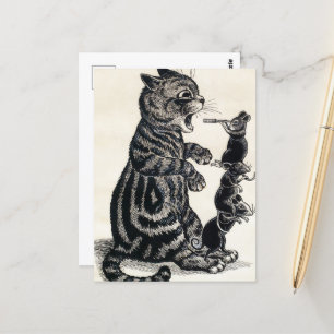 Postal Abierta de forma amplia por Louis Wain