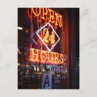Abierto las 24 horas Rótulo Neon Diner New York Ci
