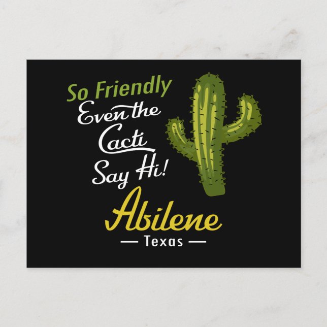 Postal Abilene Cactus Funny Retro (Anverso)