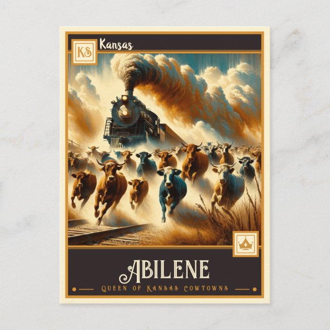 Postal Abilene, Kansas | Vintage (Anverso)