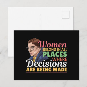 Postal Abogada Feminista Jueza Ruth Bader Ginsburg