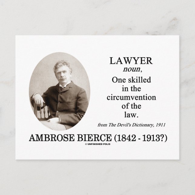 Postal Abogado (Ambrose Bierce The Devil's Dictionary) (Anverso)