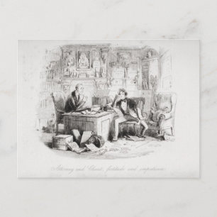 Postal Abogado y cliente, fortaleza e impaciencia