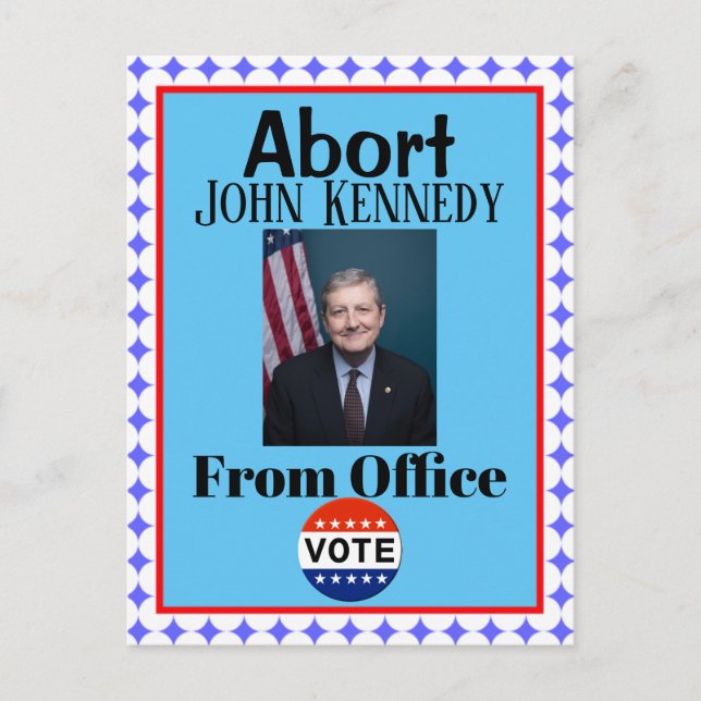 Postal Aborto de John Kennedy Postcard (Anverso)
