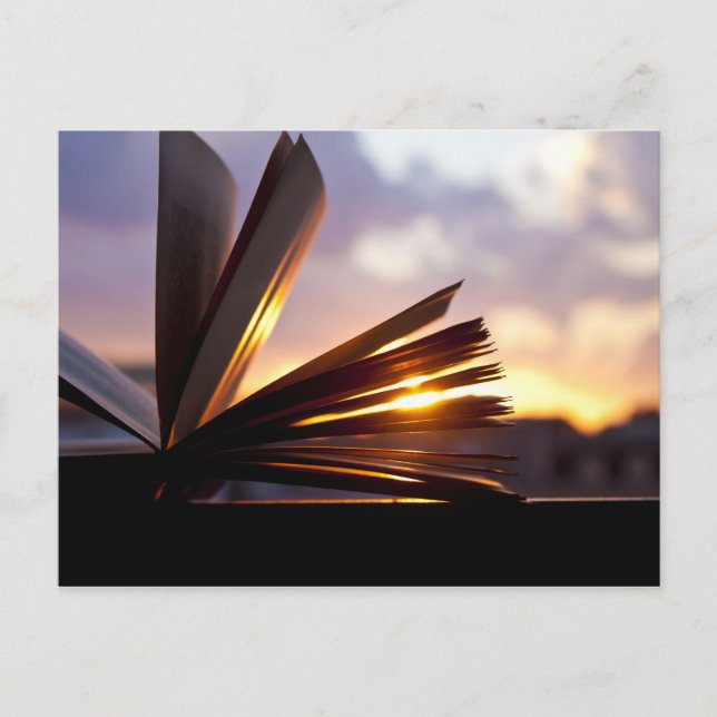 Postal Abra la fotografía del libro y de la puesta del (Anverso)