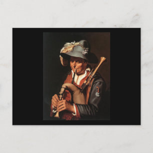 Postal Abraham Bloemaert El Bagpiper