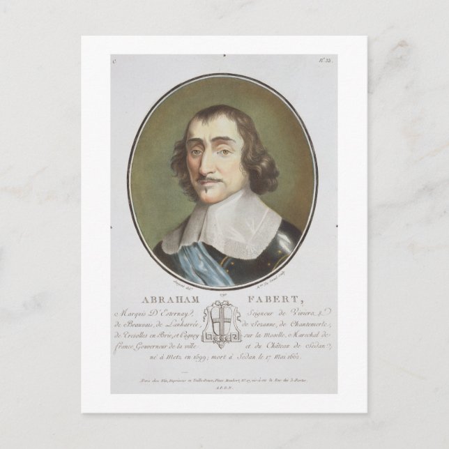 Postal Abraham de Fabert (1599-1662) de "Portraits des" (Anverso)