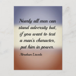 Postal Abraham Lincoln Adversity y Power Quote