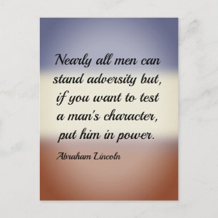Postal Abraham Lincoln Adversity y Power Quote
