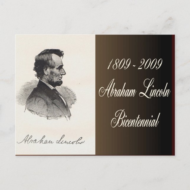 Postal Abraham Lincoln Bicentenario Conmemorativo (Anverso)