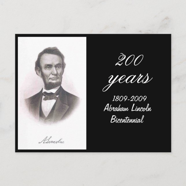 Postal Abraham Lincoln Bicentenario Conmemorativo (Anverso)