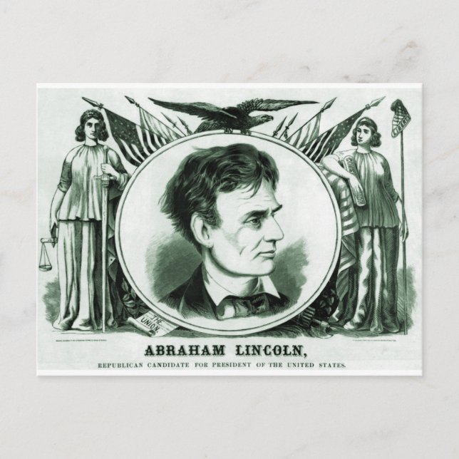 Postal Abraham Lincoln candidato presidencial (Anverso)