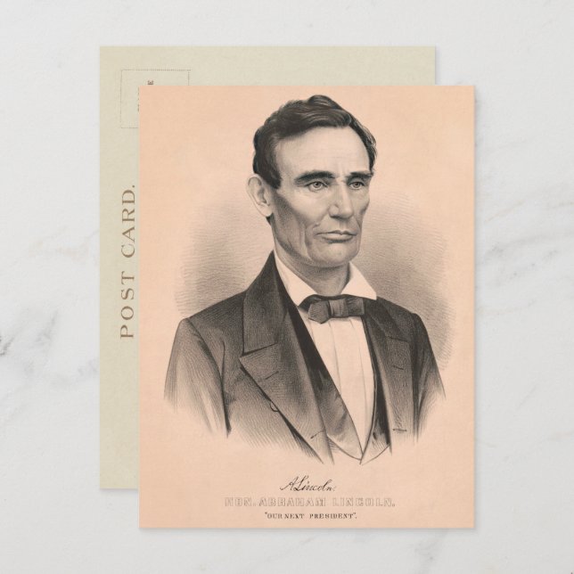 Postal Abraham Lincoln Eligió al Presidente 1860 (Anverso / Reverso)