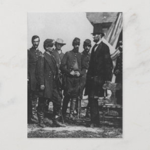 Postal Abraham Lincoln en Battlefield en Antietam
