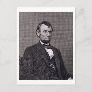 Postal Abraham Lincoln, grabado de una fotografía de Wil