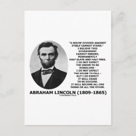Postal Abraham Lincoln House Dividida No Puede Sostener L