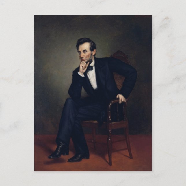 Postal Abraham Lincoln Portrait by George Healy (Anverso)