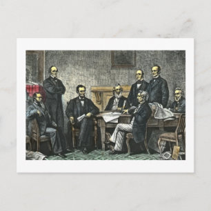 Postal Abraham Lincoln y su gabinete