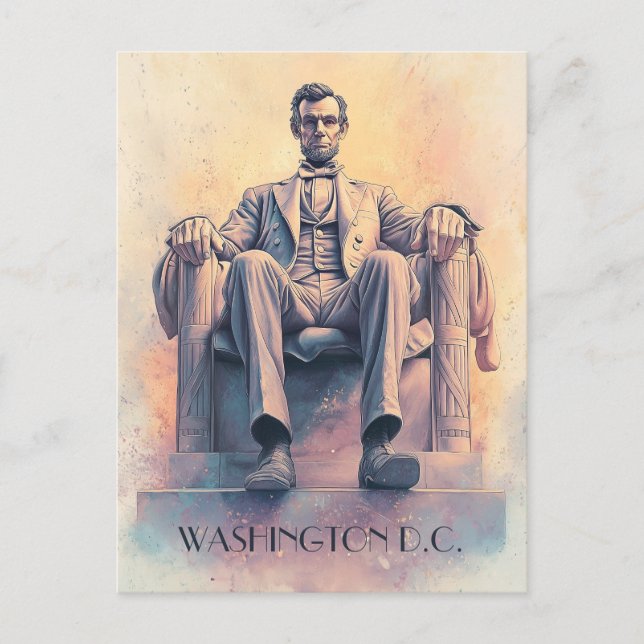 Postal Abraham Lincoln y Washington D.C. Travel (Anverso)
