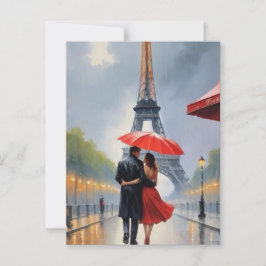 Postal Abraza el romance de París