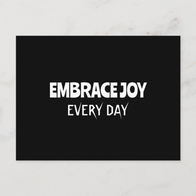 Postal Abrazar la alegría todos los días (Anverso)