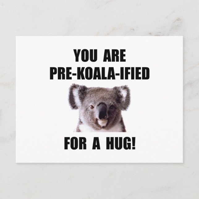 Postal Abrazo calificado de Pre Koala (Anverso)