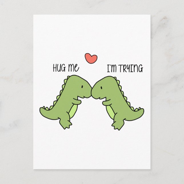Postal Abrazo de dinosaurio (Anverso)