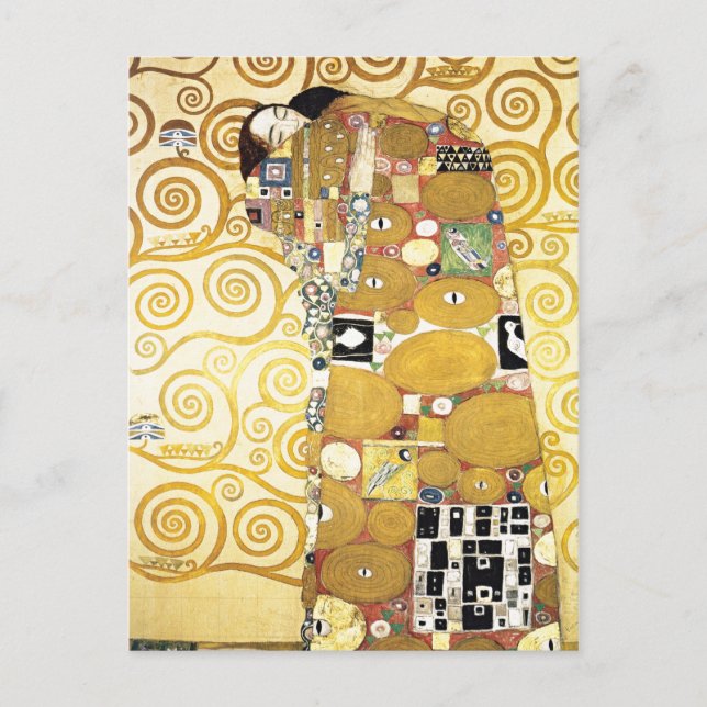 Postal Abrazo de Gustav Klimt Painting Pattern Artwork (Anverso)
