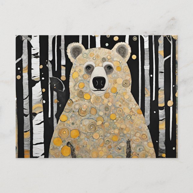 Postal Abrazo de oso lindo pensando en ti (Anverso)