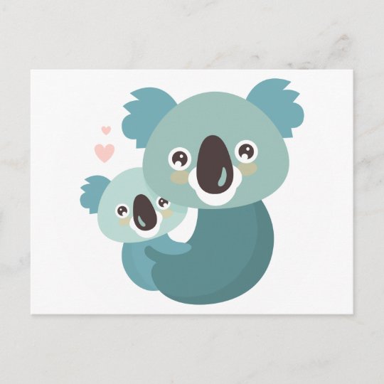 Postal Abrazo Dulce De La Madre Y Del Bebe De La Koala Zazzle Es