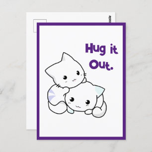 Postal Abrazo Gracioso Gatitos Amor Relación Gato