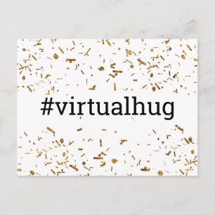 Postal Abrazo Virtual Hashtag Confeti Dorado Falso