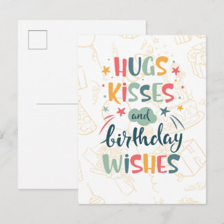 Postal Abrazos, Besos y Feliz Cumpleaños