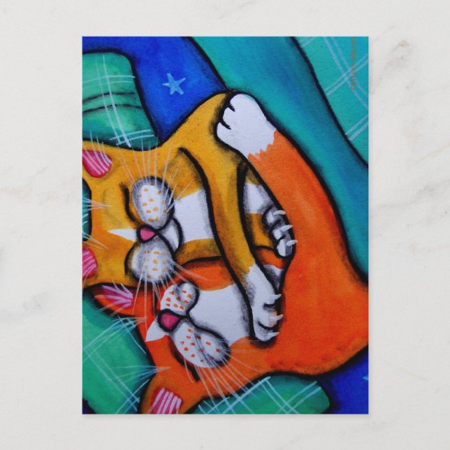 Postal Abrazos de gato (Anverso)