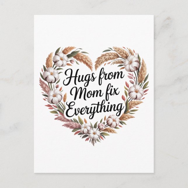 Postal Abrazos de mamá arreglan todo (Anverso)