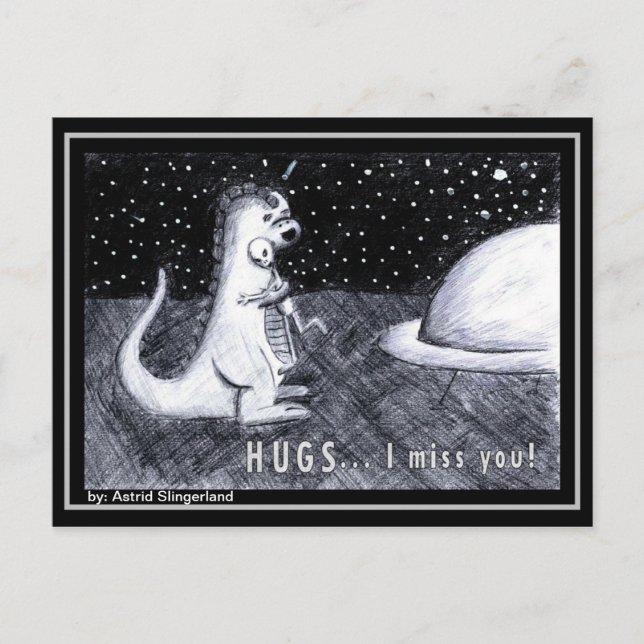 Postal ABRAZOS... Te echo de menos (Anverso)