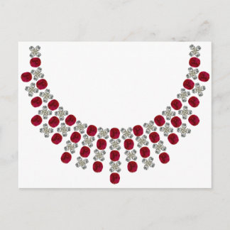 Postal Abrazos y besos collar de rubí