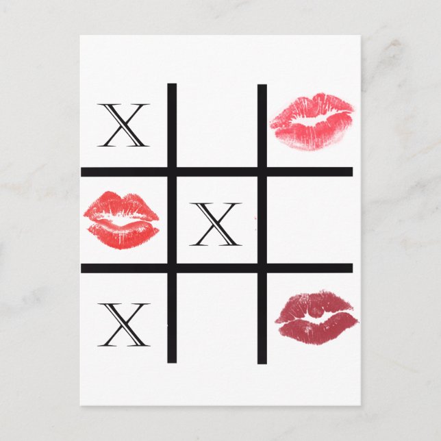 Postal Abrazos y besos de XOXO (Anverso)