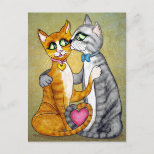 Postal Abrazos y besos para la novia