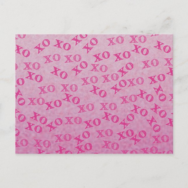 Postal Abrazos Y Besos Rosa XO XO (Anverso)