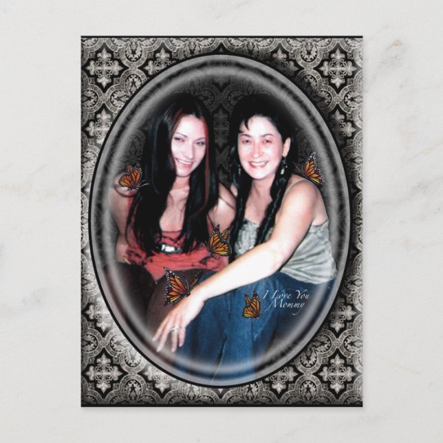 Postal Abrazos y deseos de besos de mariposa (Anverso)