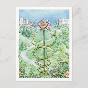 Postal Abrigo blanco, mundo verde (postal)