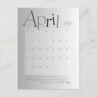 Abril Calendario Gris Moderno Mensual 2025
