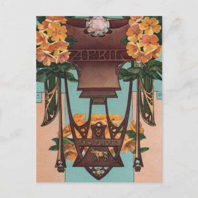 Postal Abril - Tauro (Anverso)