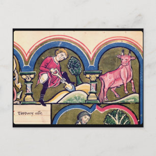 Postal Abril: Un campesino cavando